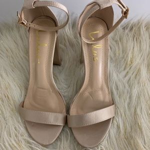 taylor champagne satin ankle strap heels